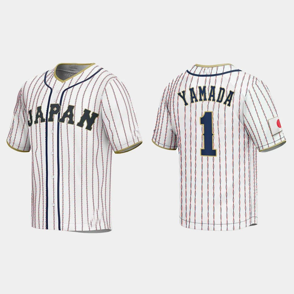 #1 TETSUTO YAMADA JAPAN BASEBALL 2023 WORLD BASEBALL CLASSIC JERSEY ¨C WHITE Stitches Baseball Jerseys